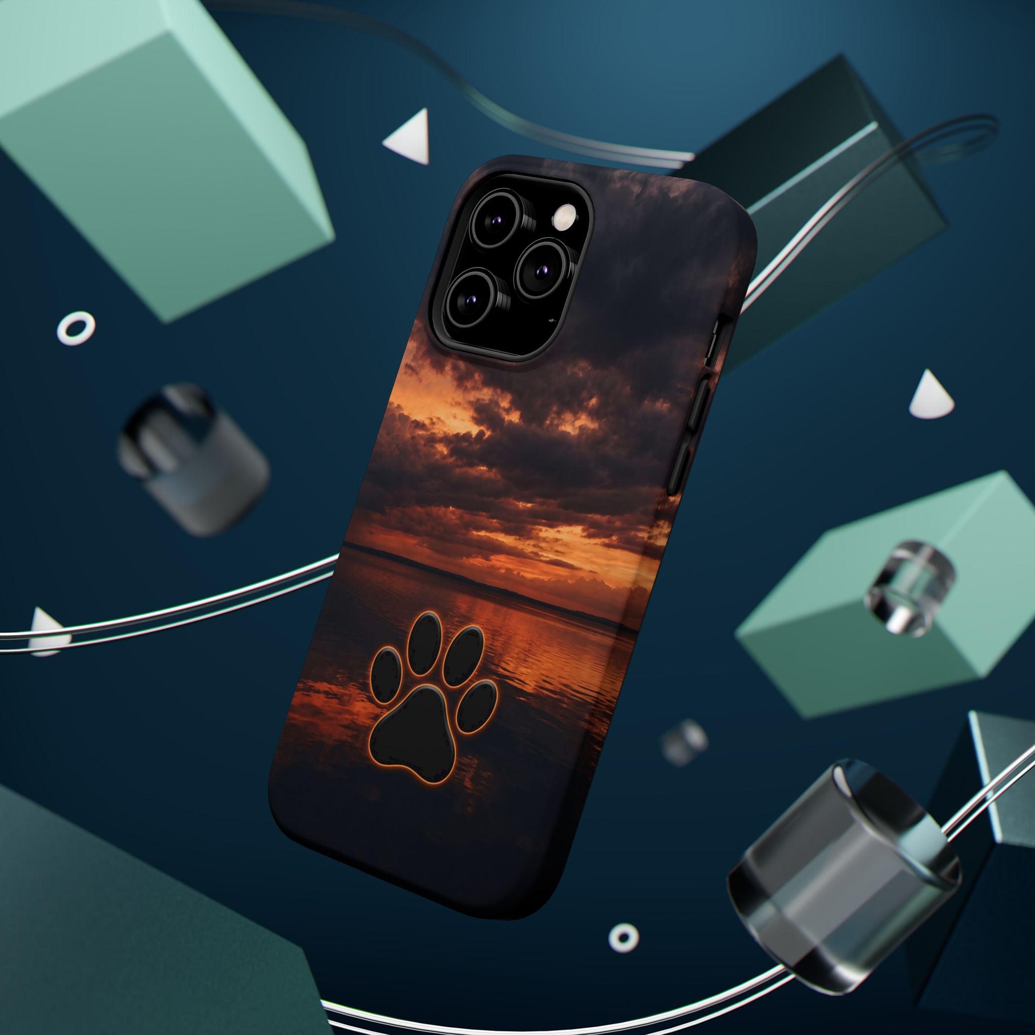 Paw Sunset Magnetic Impact-Resistant Phone Case for iPhone and Samsung Galaxy series
