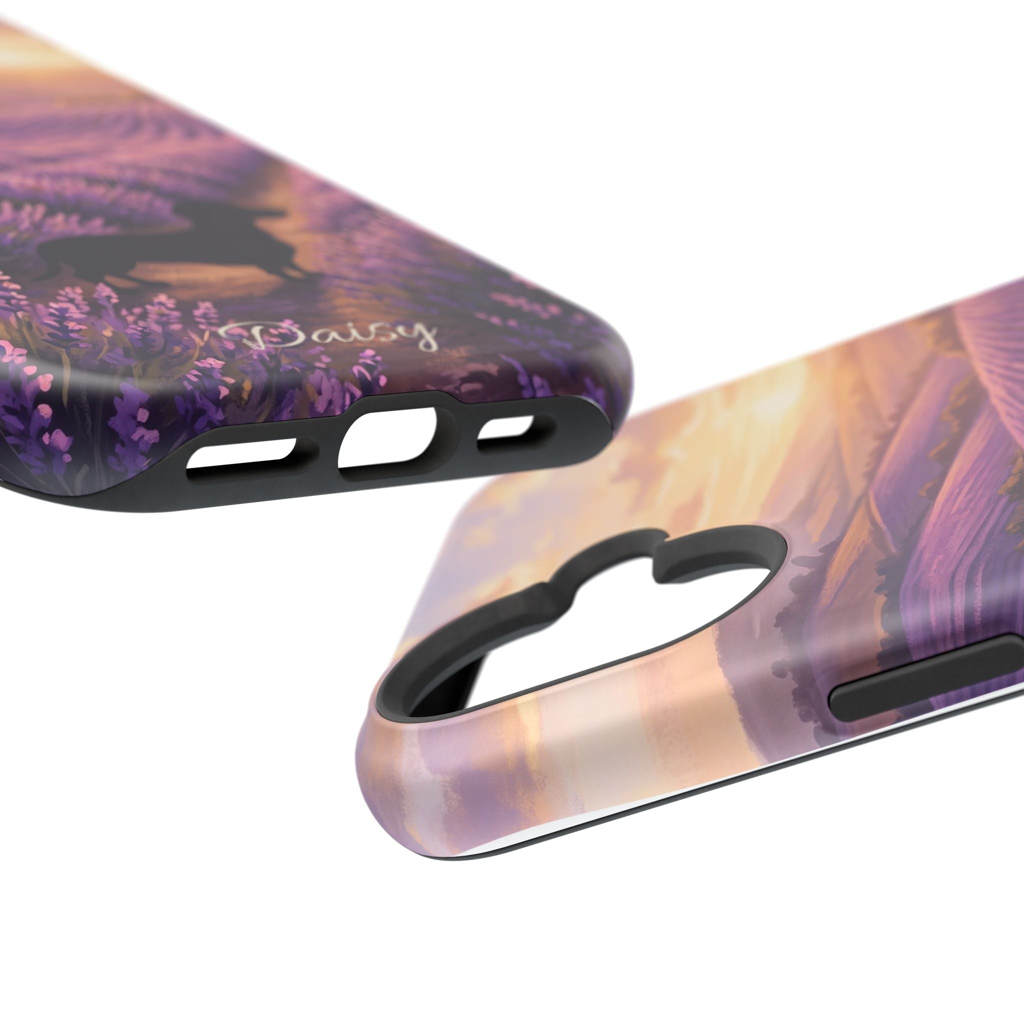 Personalized Dachshund Lavender Field Phone Case — Wireless Charging Cover