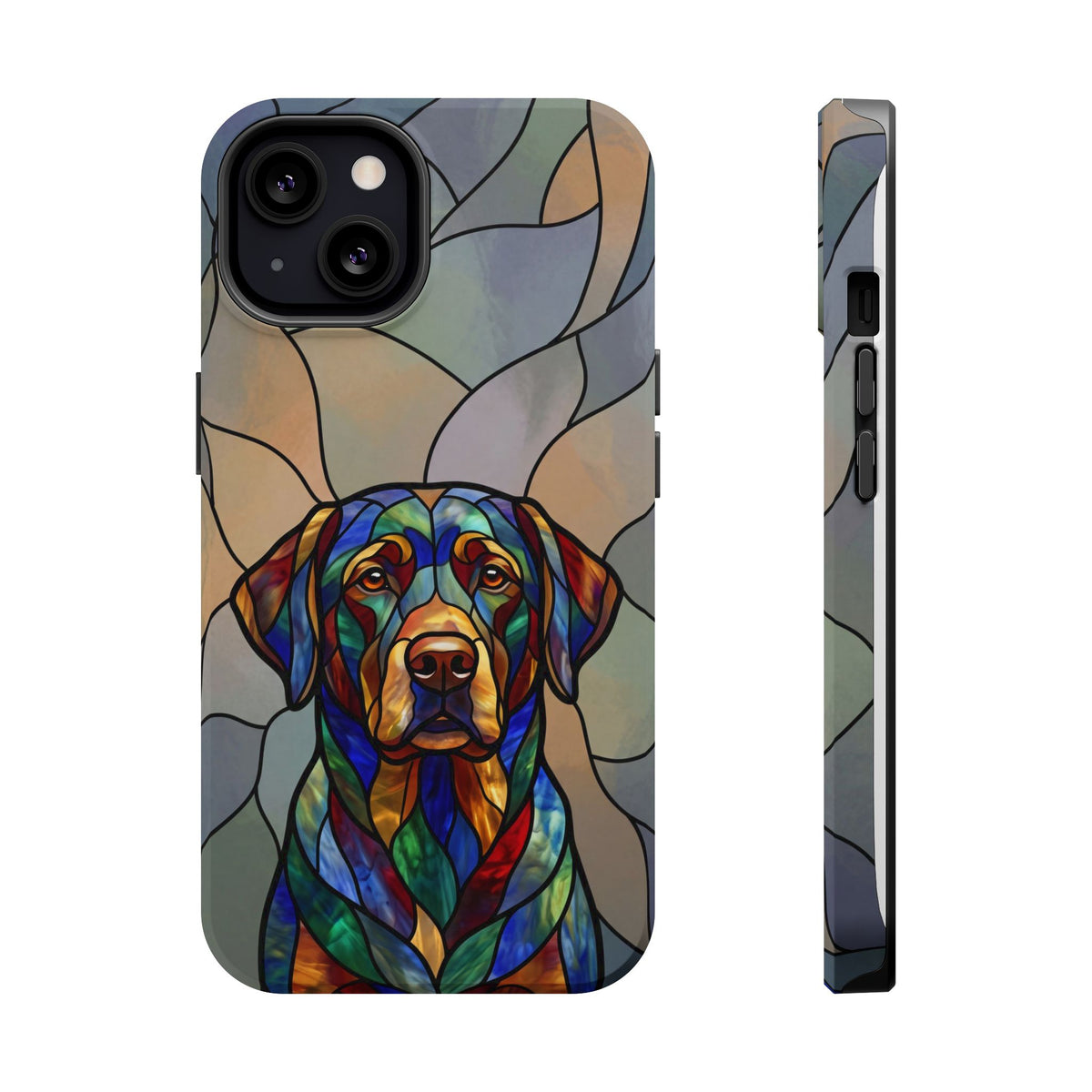 Stained Glass Labrador Phone Case — Tough Magnetic Case with Wireless Charging