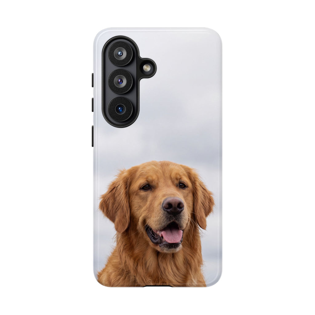 Golden Retriever Portrait Phone Case | Happy Dog Photo on Soft Sky Background | Samsung & iPhone