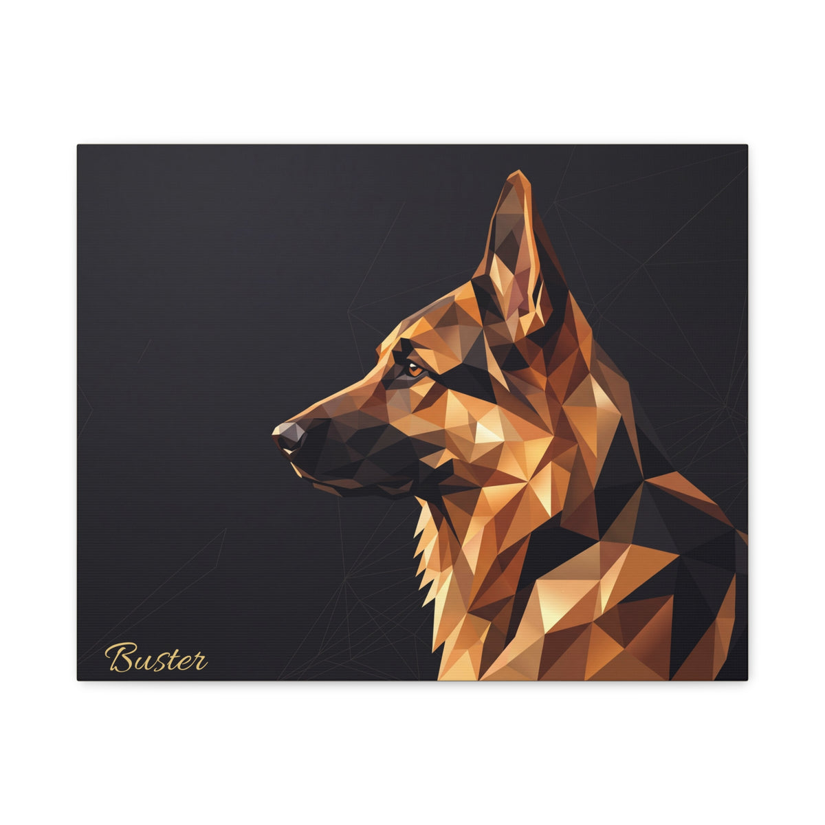 German Shepherd Personalized Canvas | Geometric Low-Poly Wall Art