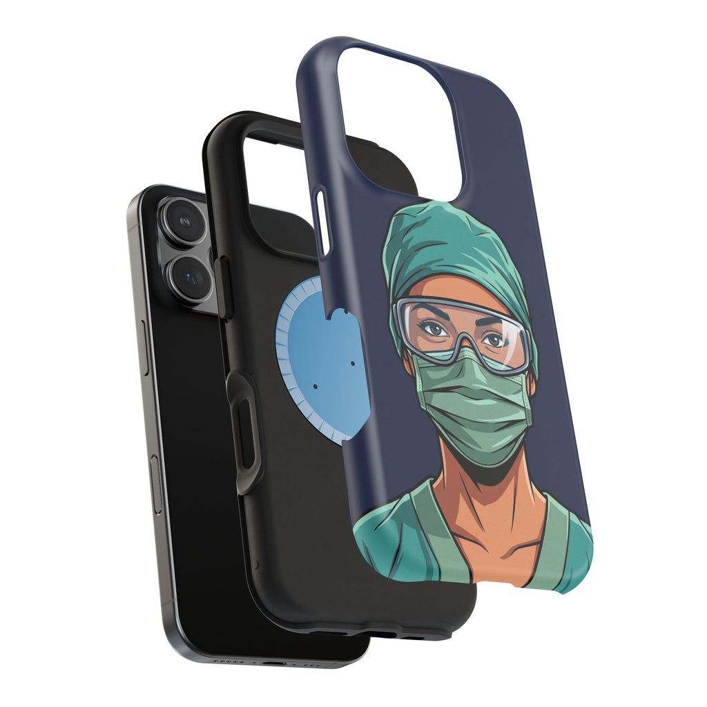 Bold Nurse Portrait Phone Case — Magnetic Wireless Charging Cover