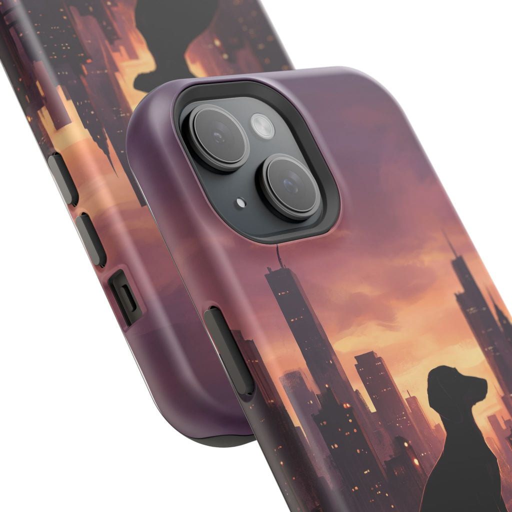 Personalized Dachshund City Skyline Phone Case — Wireless Charging Cover