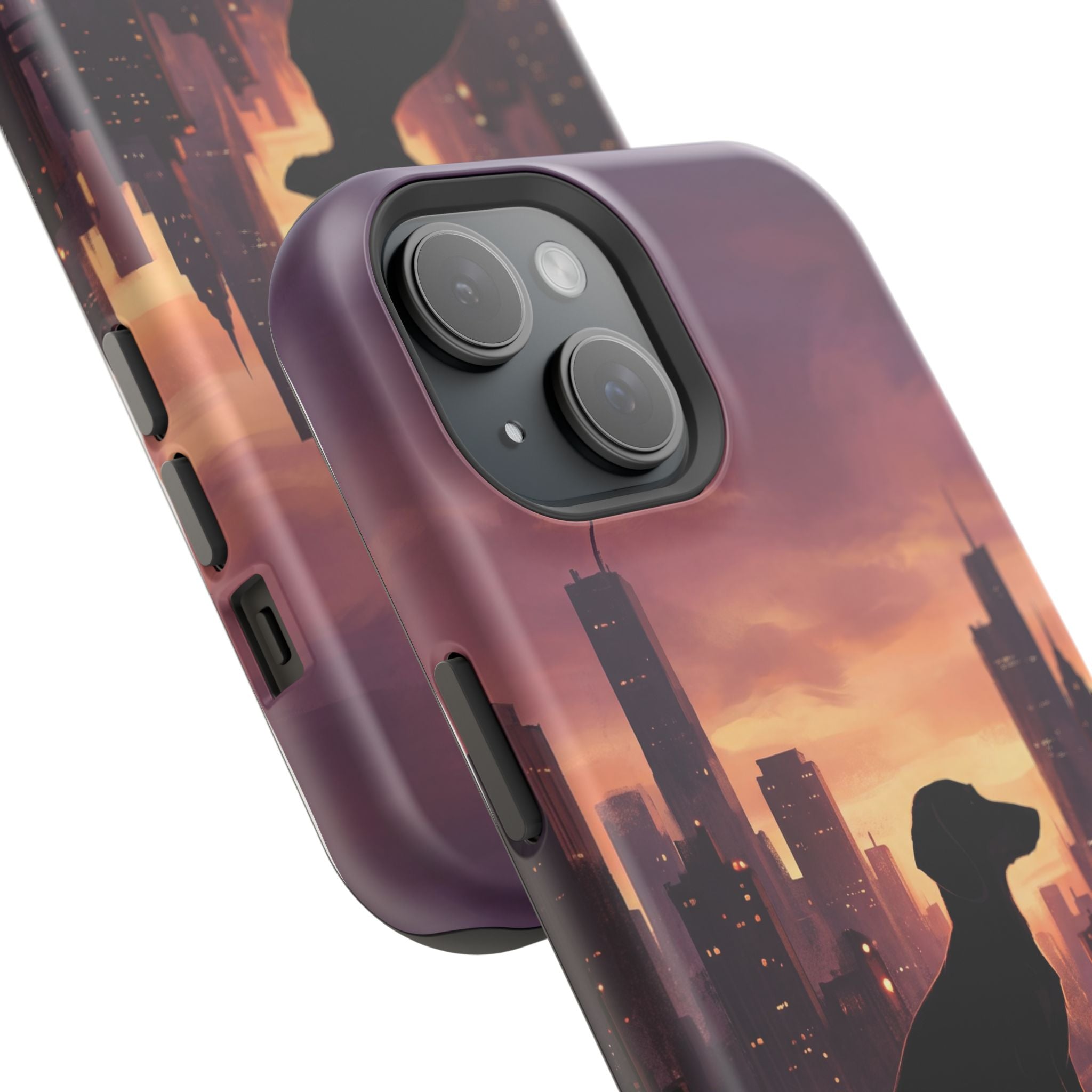 Personalized Dachshund City Skyline Phone Case — Wireless Charging Cover