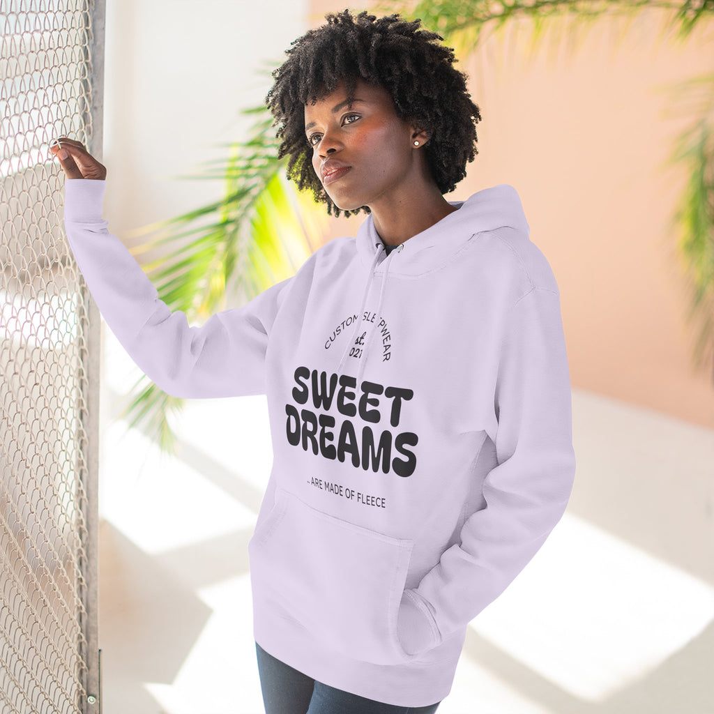 Sweet Dreams Hoodie — Cozy Fleece Pullover with Retro Script