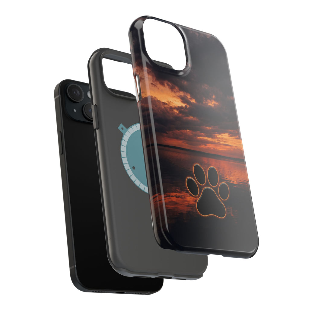 Paw Sunset Magnetic Impact-Resistant Phone Case for iPhone and Samsung Galaxy series