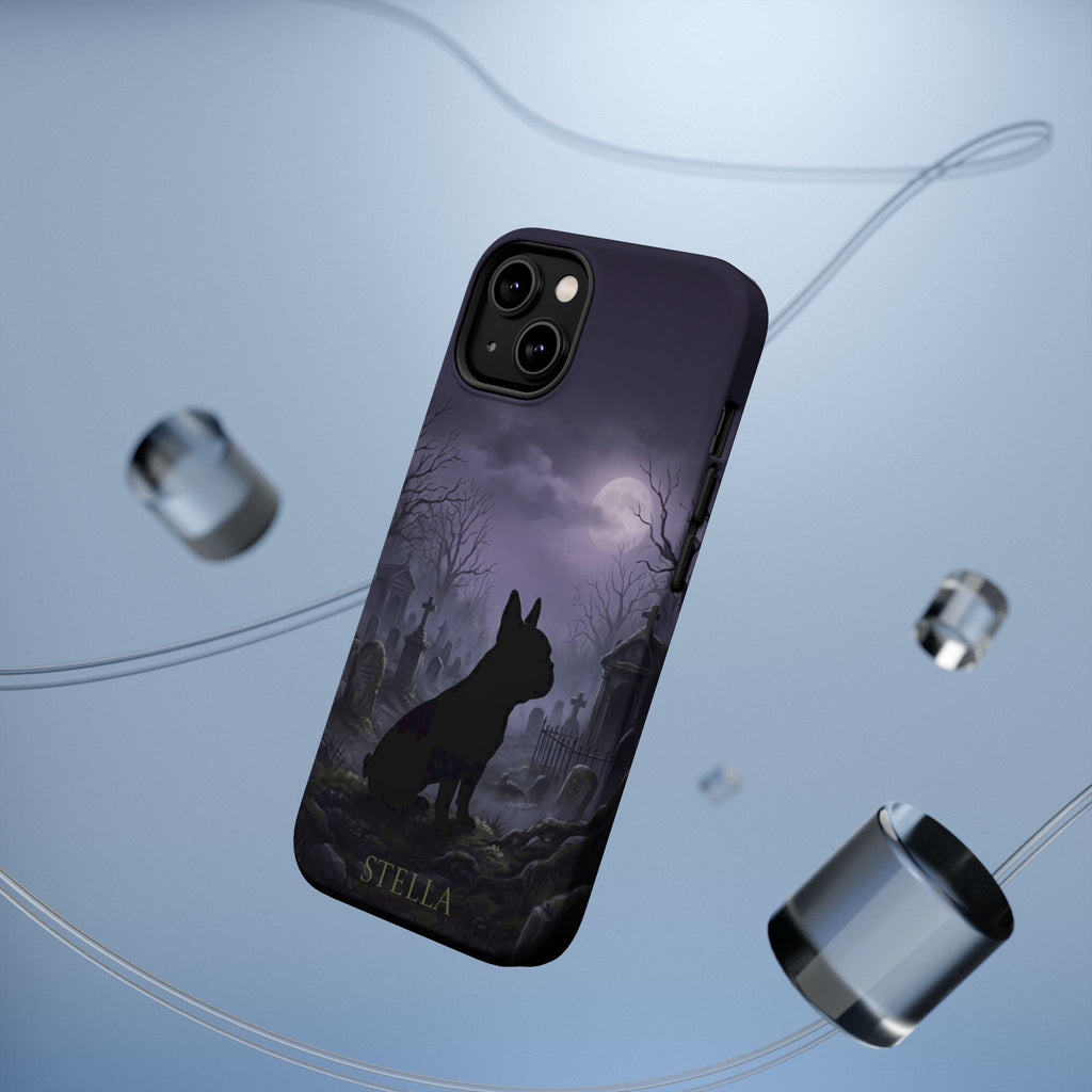Personalized French Bulldog Moonlit Graveyard Phone Case — Wireless Charging Cover
