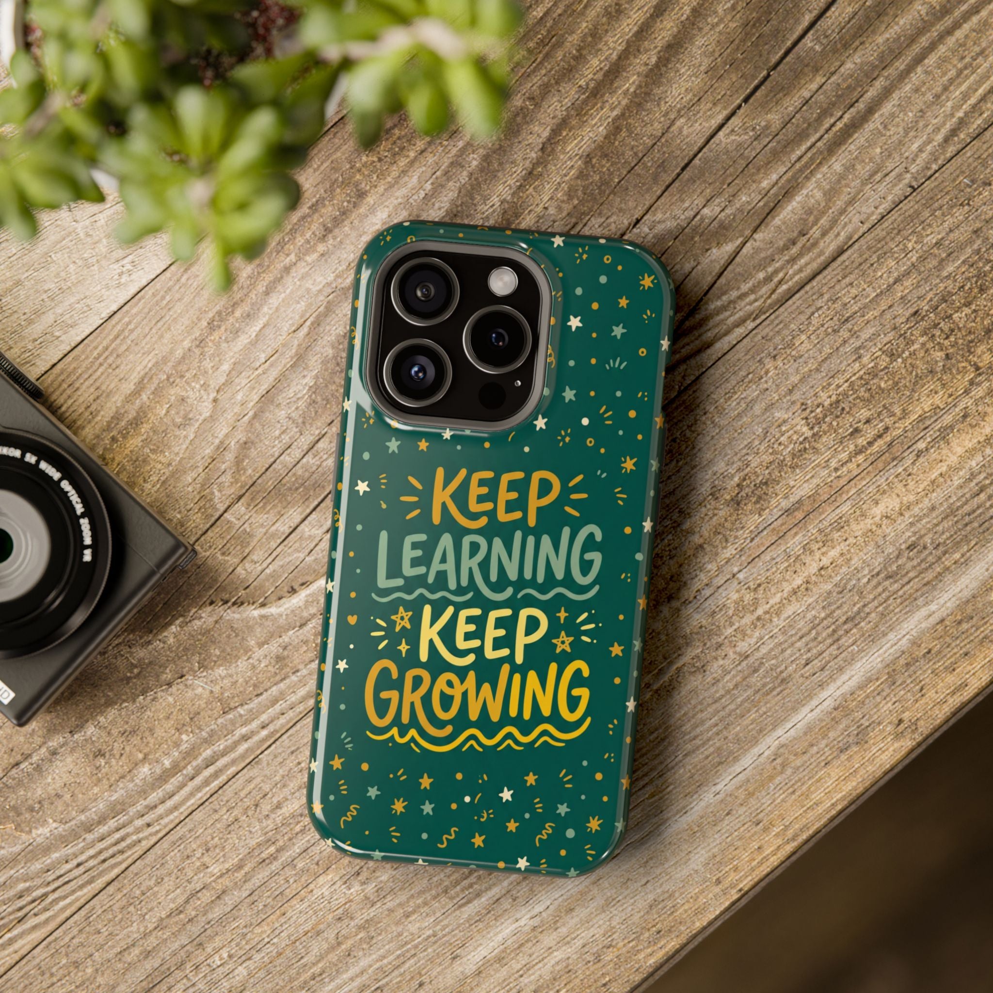 Keep Learning Keep Growing Teacher Phone Case — Wireless Charging Cover