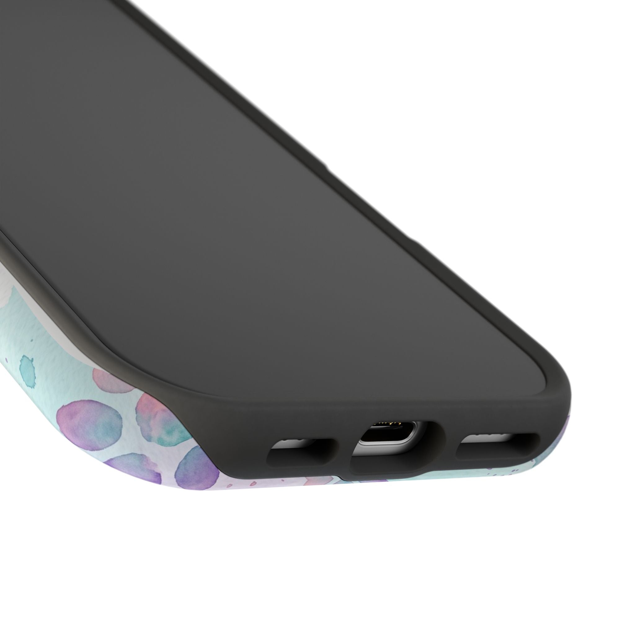Watercolor Paw Print Phone Case — Impact-Resistant Wireless Charging Cover