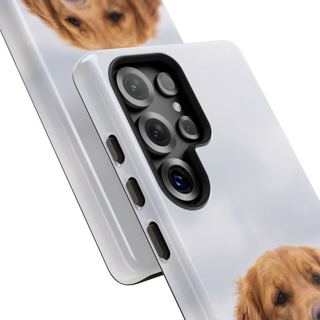 Golden Retriever Portrait Phone Case | Happy Dog Photo on Soft Sky Background | Samsung & iPhone