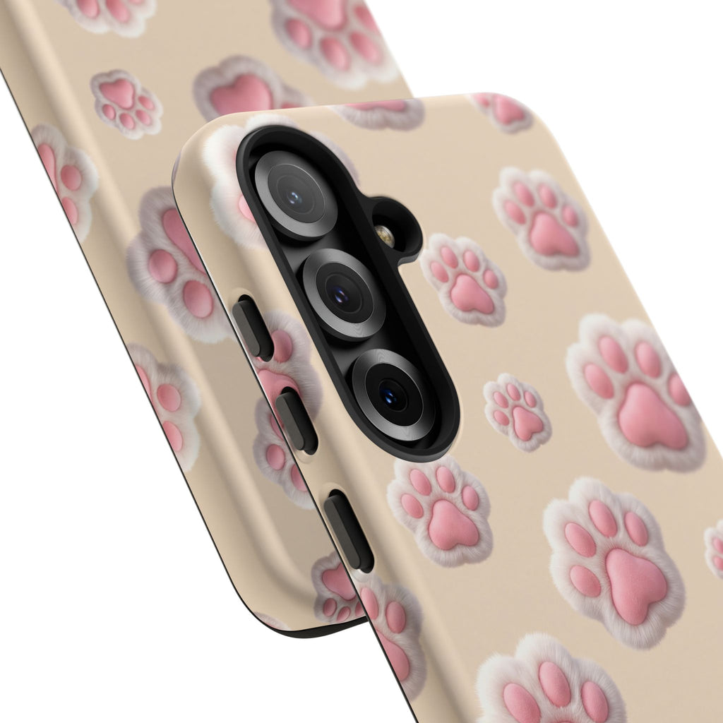 Golden Retriever Paw Print Phone Case | Cute Pink Paw Pattern for Dog Lovers | iPhone & Samsung