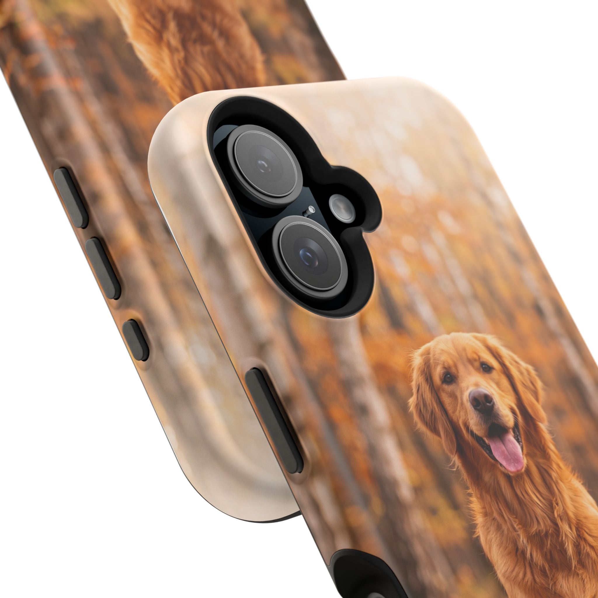 Autumn Golden Retriever Phone Case — Impact-Resistant Wireless Charging Cover