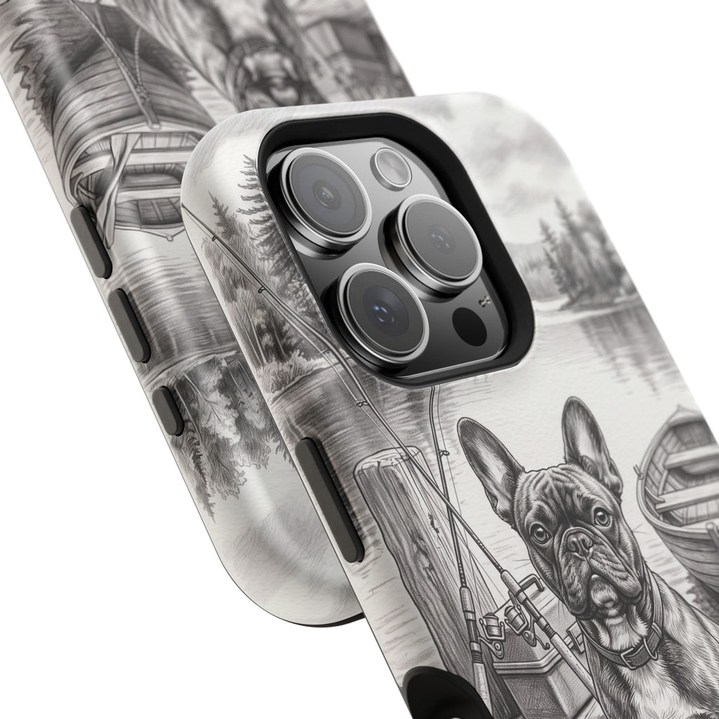 Personalized French Bulldog Lakeside Dock Phone Case — Wireless Charging Cover