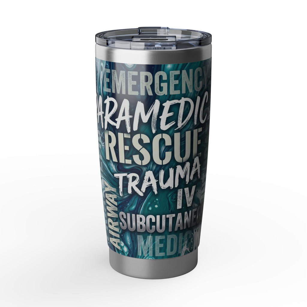 Paramedic/EMT 20oz Tumbler – Teal Marble Emergency Medical Terms Design