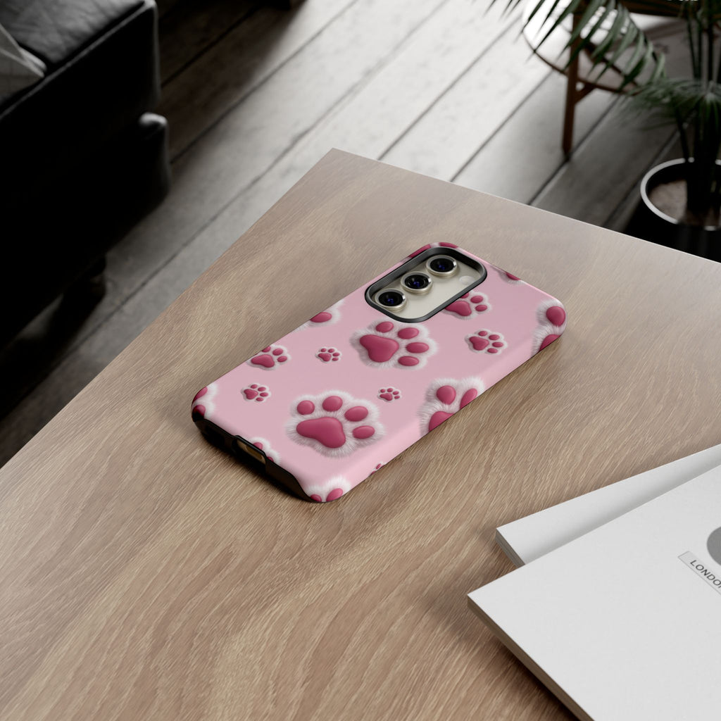 iphone & Samsung - Pink Paws Tough Phone Case — Cute Protective iPhone Cover