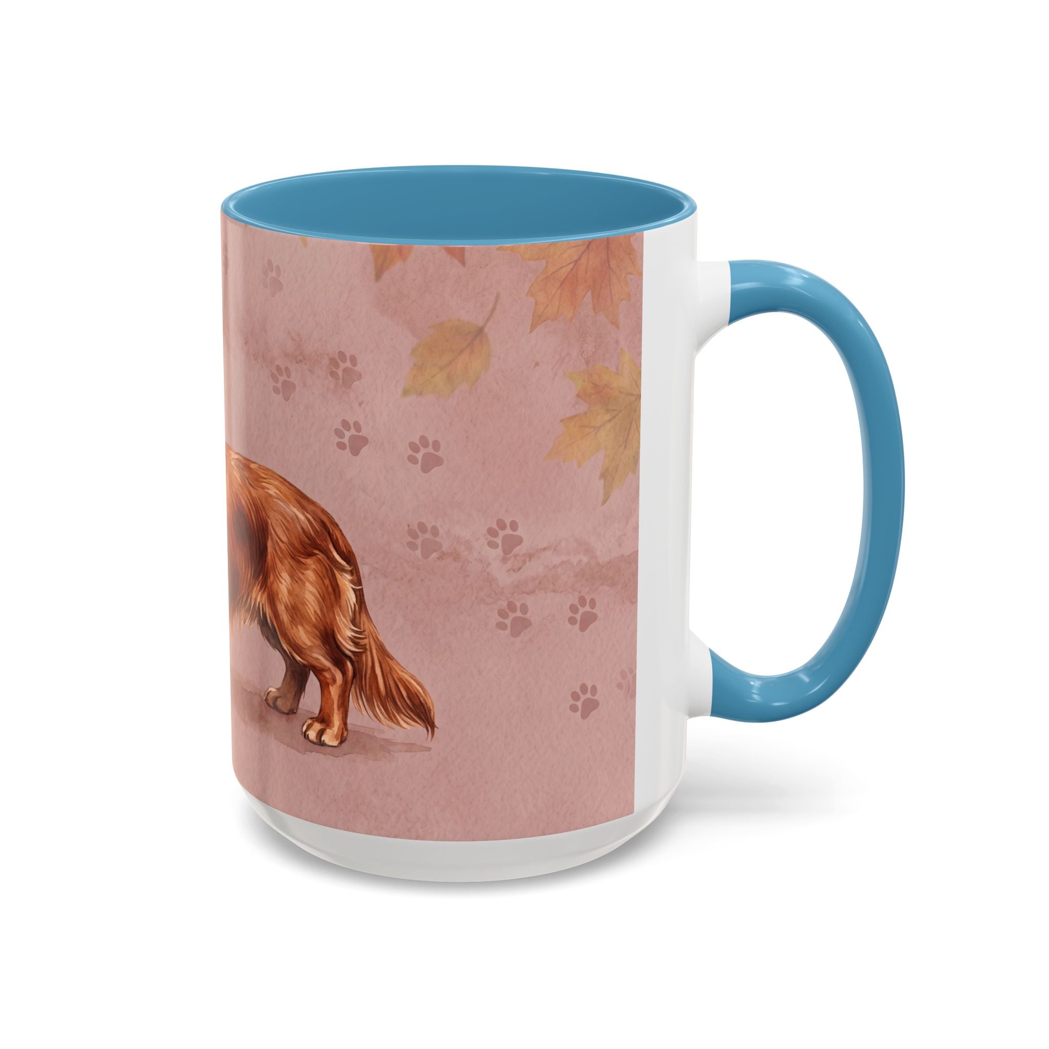 Dachshund Lover Mug | Long-Haired Wiener Dog with Plaid Bandana, Dusty Rose Watercolor Dog Gift