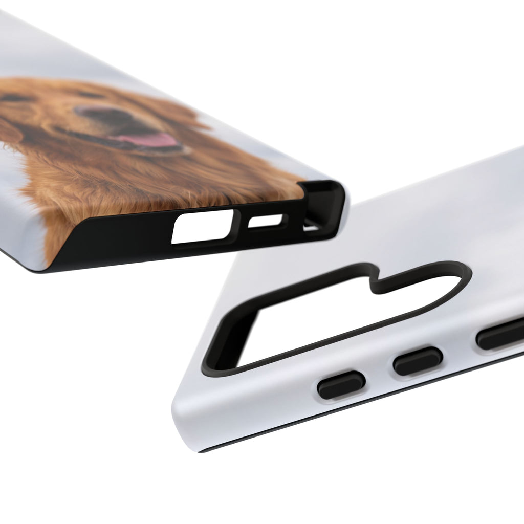 Golden Retriever Portrait Phone Case | Happy Dog Photo on Soft Sky Background | Samsung & iPhone