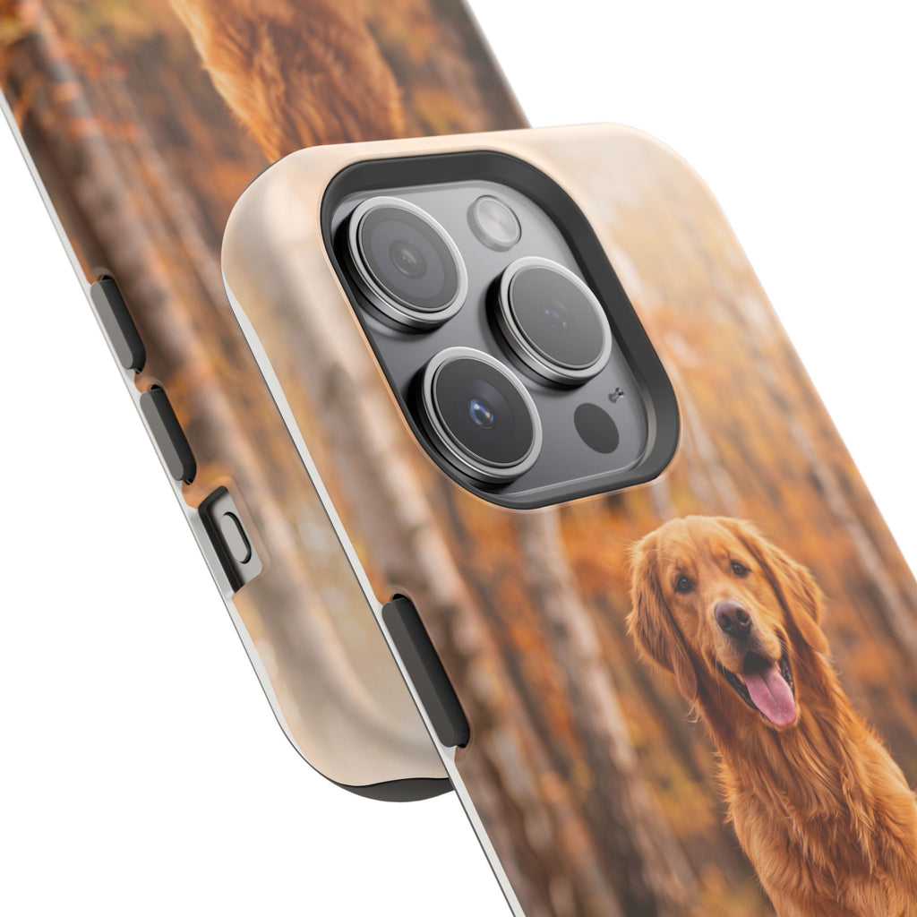 Autumn Golden Retriever Phone Case — Impact-Resistant Wireless Charging Cover