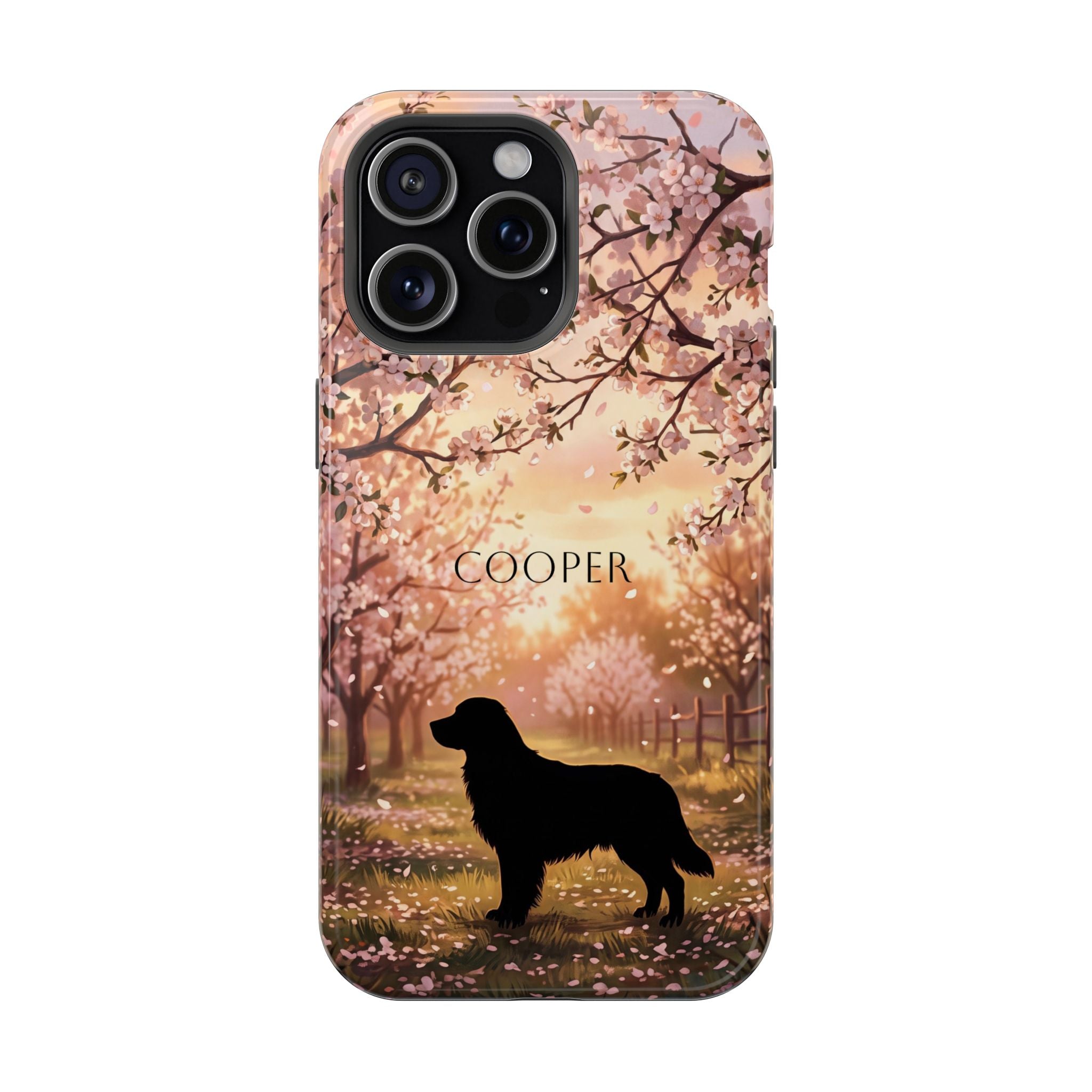 Personalized Golden Retriever Autumn Forest Phone Case — Wireless Charging Cover