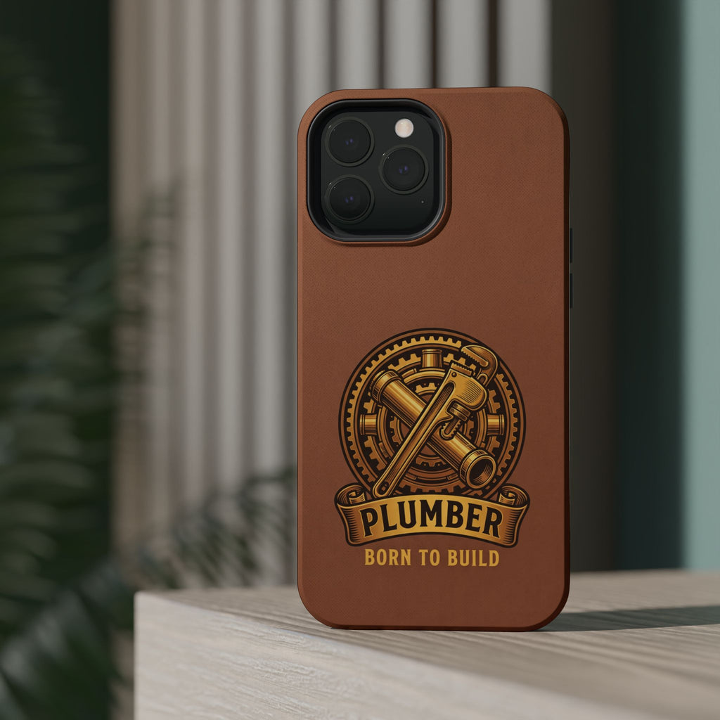 Plumber Born to Build Phone Case — Badge Wireless Charging Cover