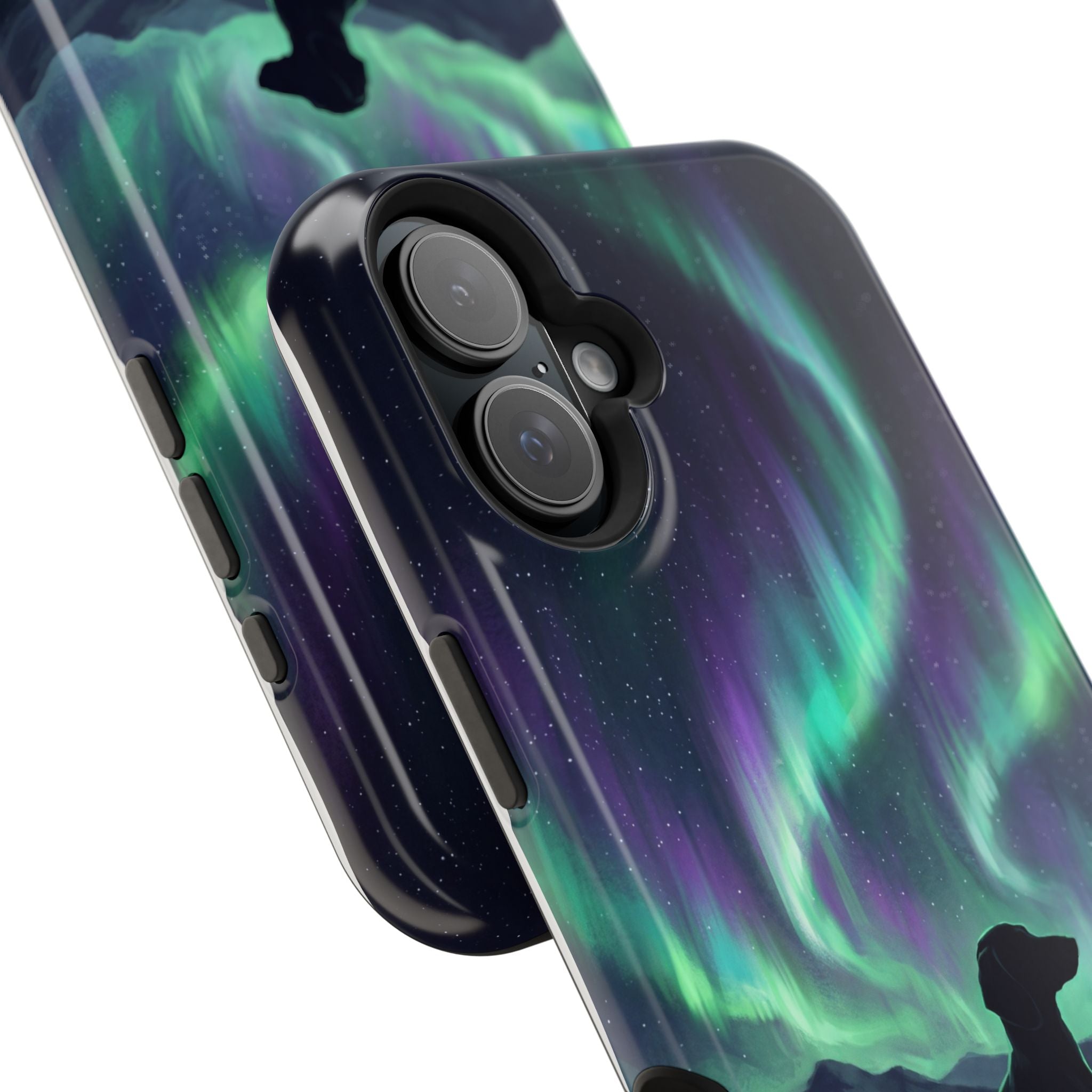 Personalized Dachshund Northern Lights Phone Case — Wireless Charging Cover