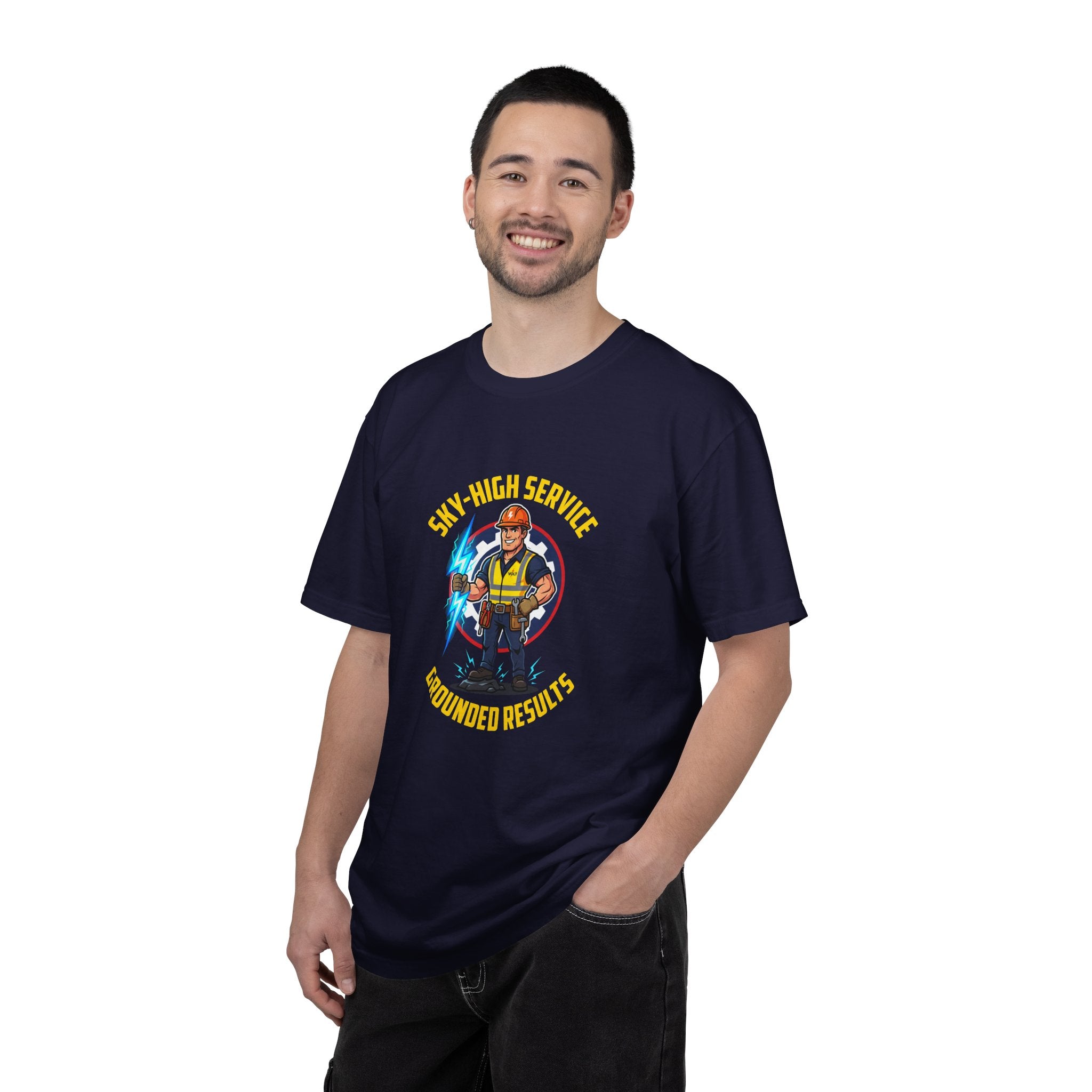Sky-High Service Grounded Results Electrician T-Shirt