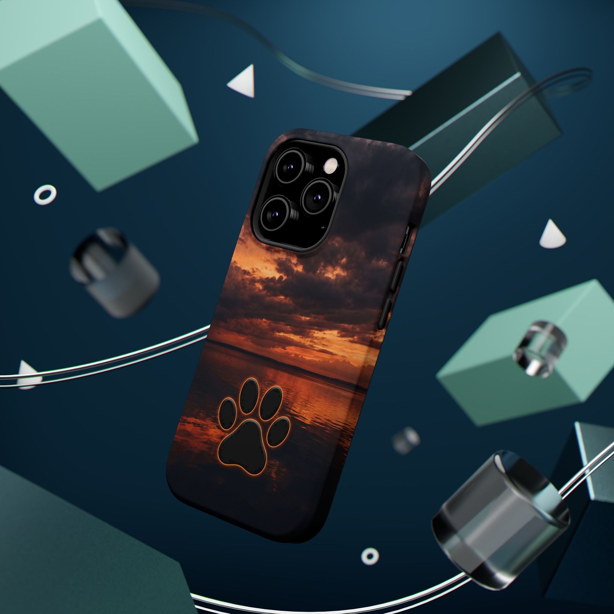 Paw Sunset Magnetic Impact-Resistant Phone Case for iPhone and Samsung Galaxy series