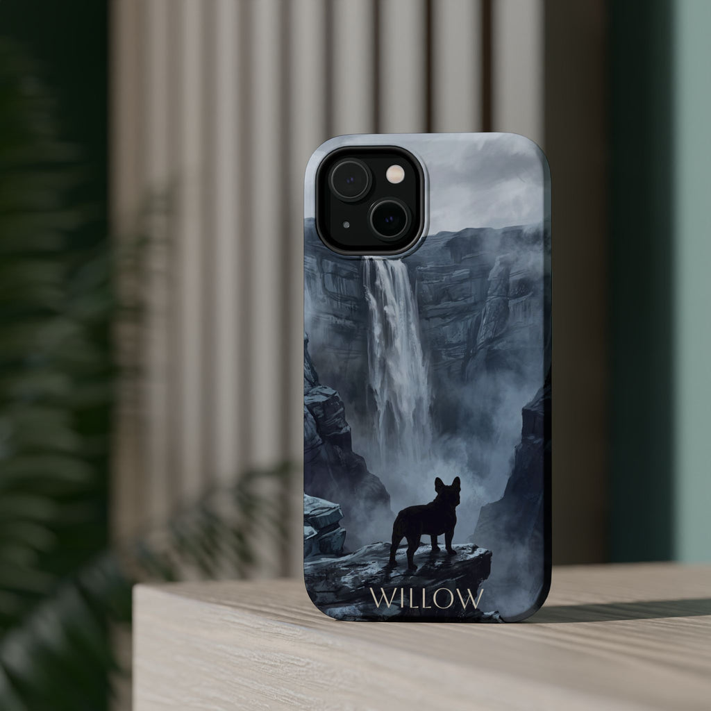 Personalized French Bulldog Misty Waterfall Phone Case — Wireless Charging Cover