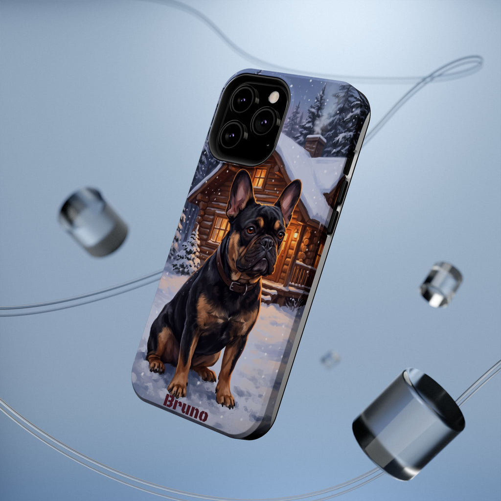 Personalized French Bulldog Cozy Cabin Phone Case — Wireless Charging Cover