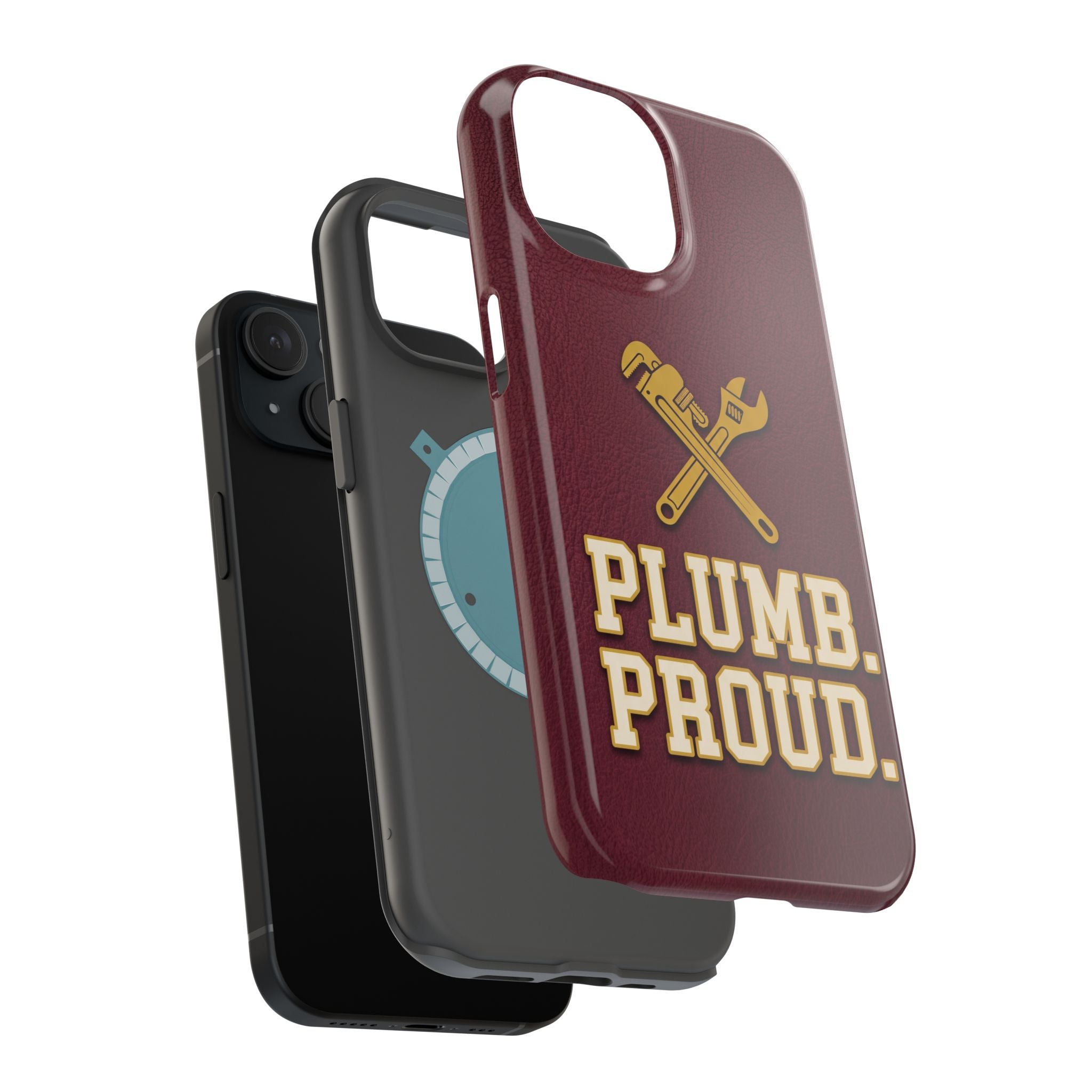 Plumb. Proud. Phone Case — Crossed Wrenches Wireless Charging Cover