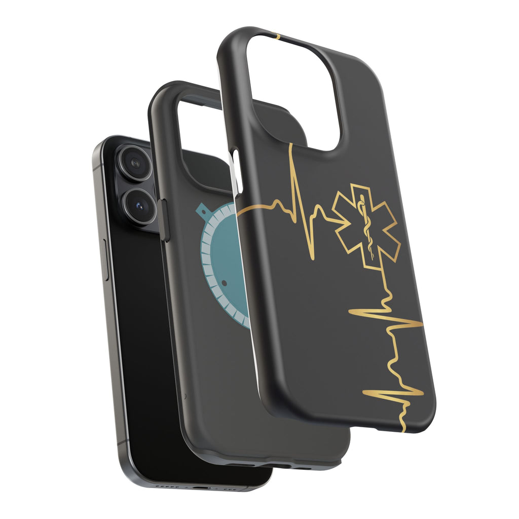 Paramedic/EMT Heartbeat Line Phone Case — Magnetic Wireless Charging Cover