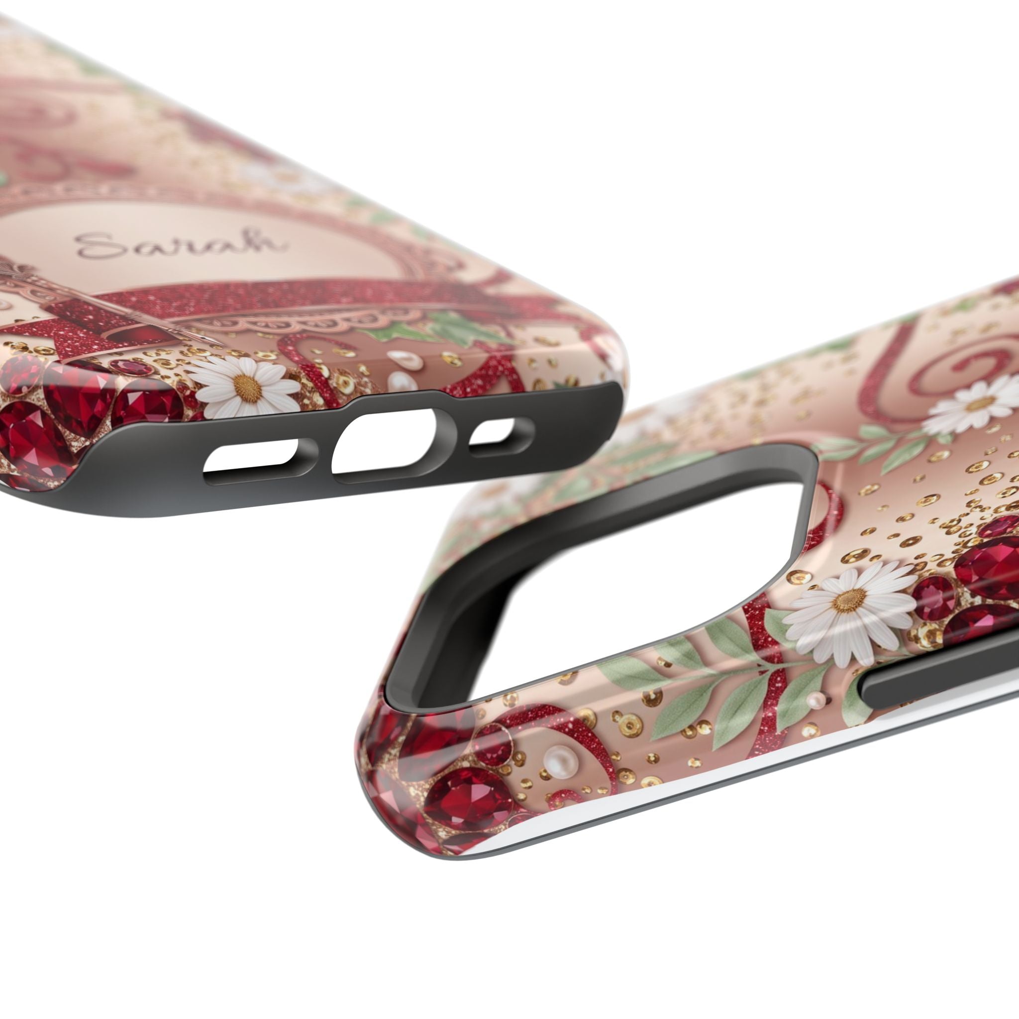 Personalized Vintage Floral Teacher Phone Case — Wireless Charging Cover