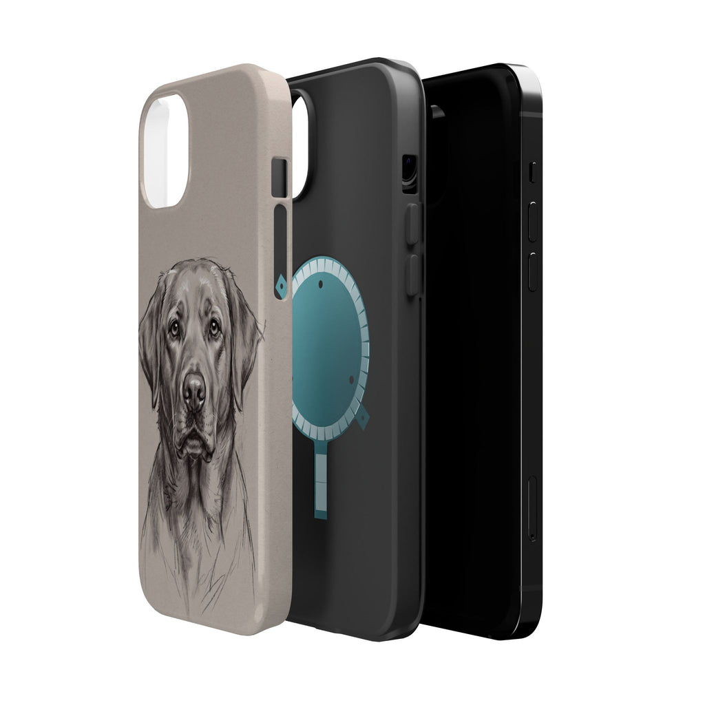 Charcoal Sketch Labrador Phone Case — Tough Magnetic Case with Wireless Charging