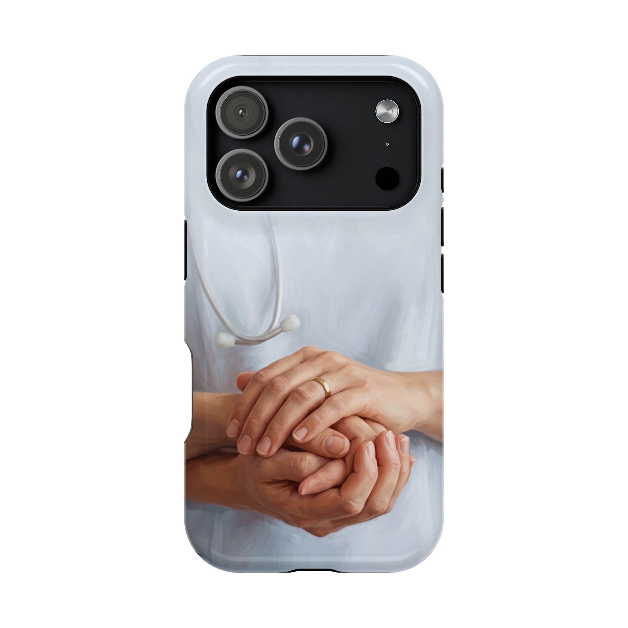 Impact-Resistant Phone Case — Caring Hands Wireless Charging Cover