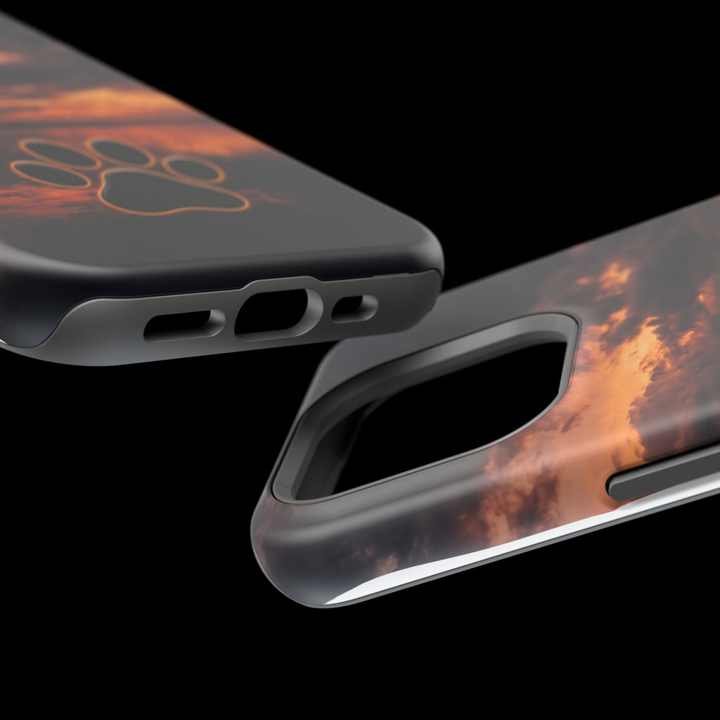 Paw Sunset Magnetic Impact-Resistant Phone Case for iPhone and Samsung Galaxy series