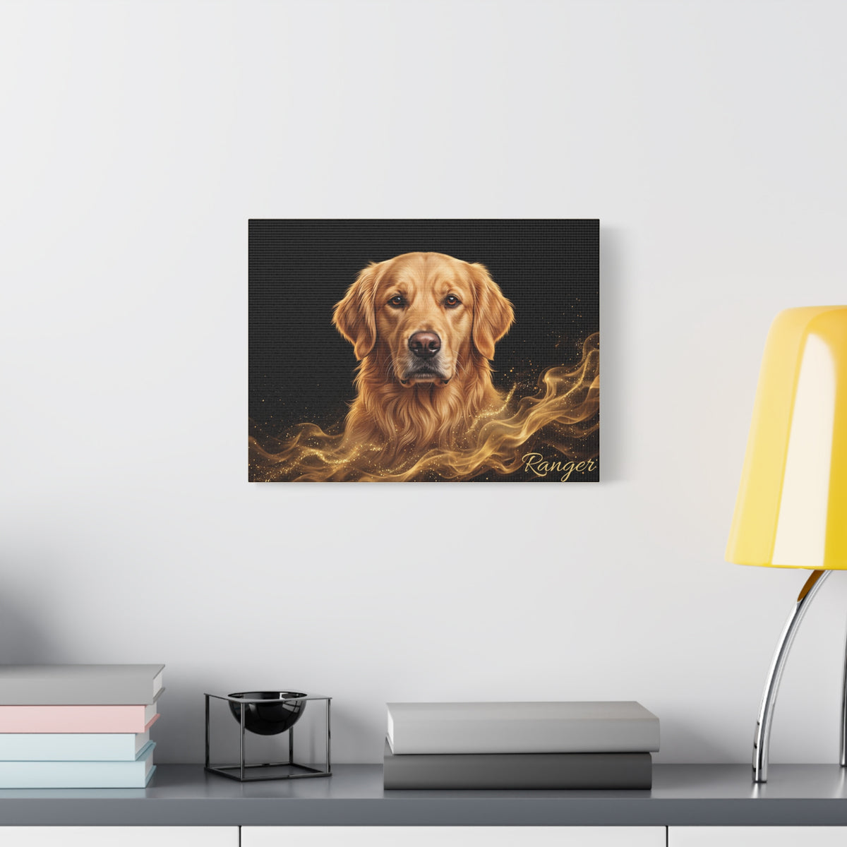 Golden Retriever Personalized Canvas | Golden Smoke Wall Art