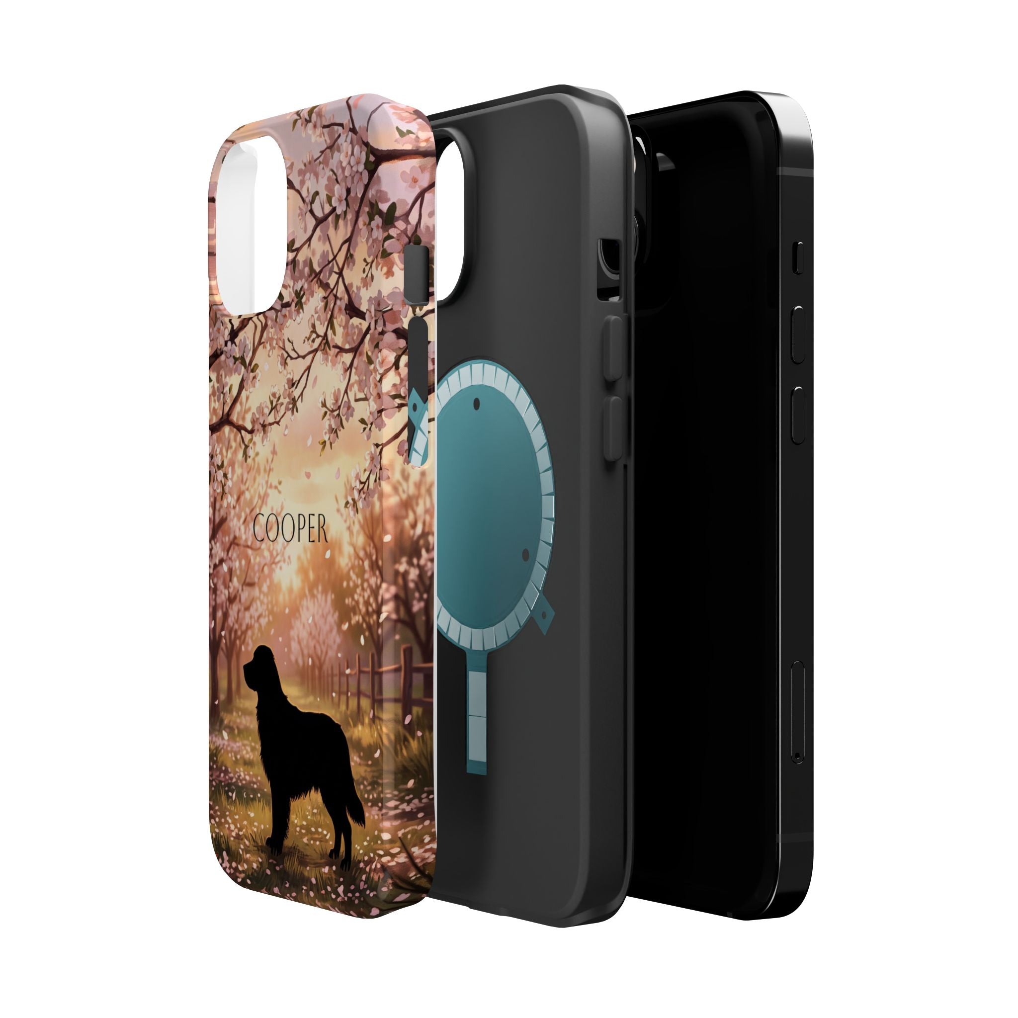 Personalized Golden Retriever Autumn Forest Phone Case — Wireless Charging Cover