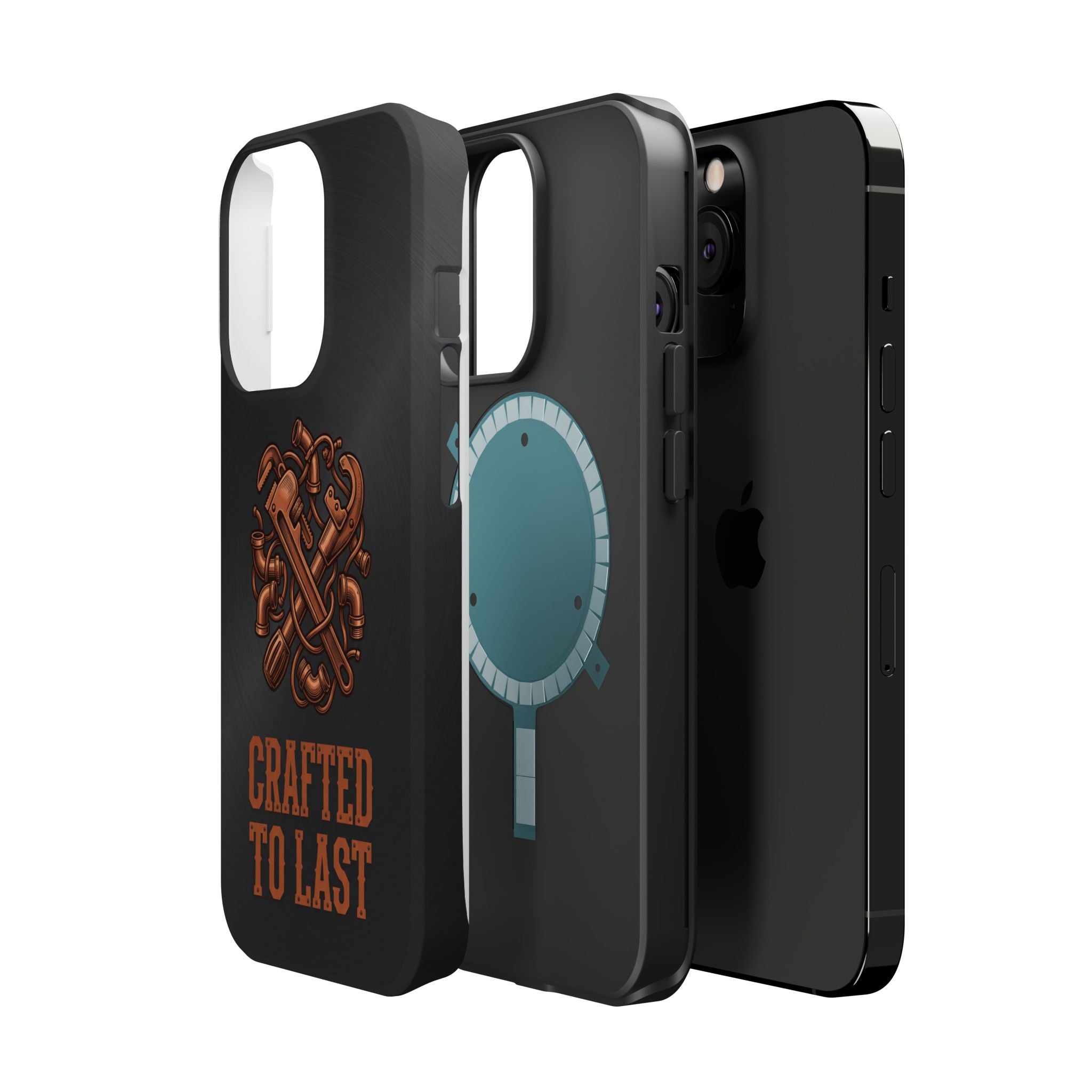 Crafted to Last Phone Case — Crossed Wrenches Wireless Charging Cover