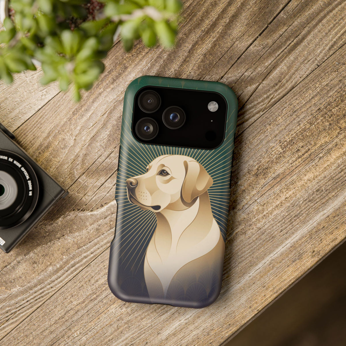 Art Deco Labrador Phone Case — Tough Magnetic Case with Wireless Charging