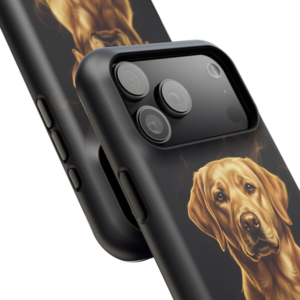 Personalized Gold Smoke Labrador Phone Case — Tough Magnetic Case with Wireless Charging