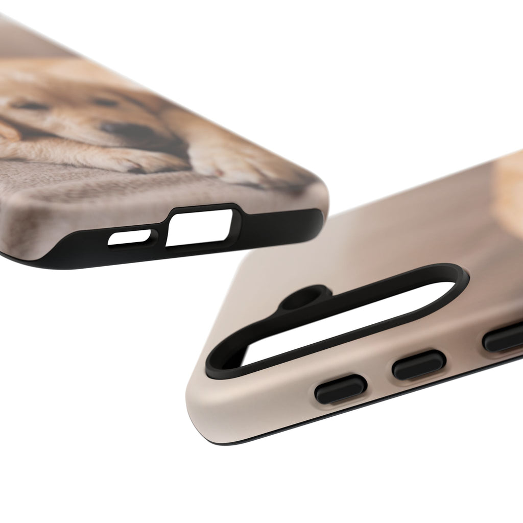 Sleepy Golden Retriever Puppy Phone Case | Cozy Cuddly Puppy Portrait | Samsung & iPhone