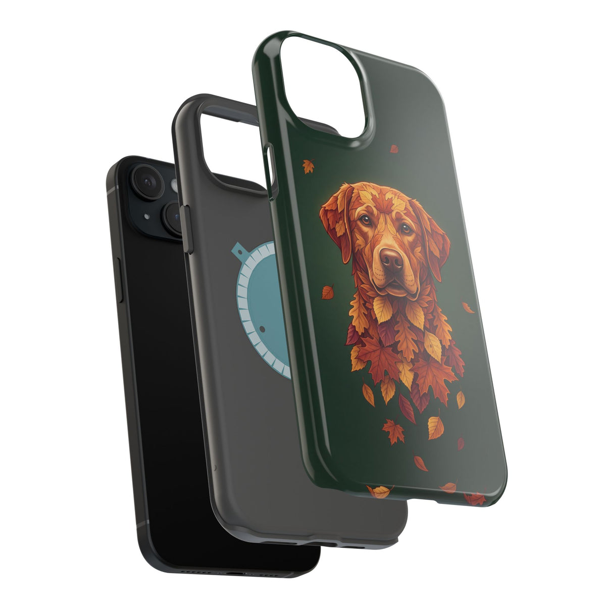 Autumn Leaves Labrador Phone Case — Tough Magnetic Case with Wireless Charging