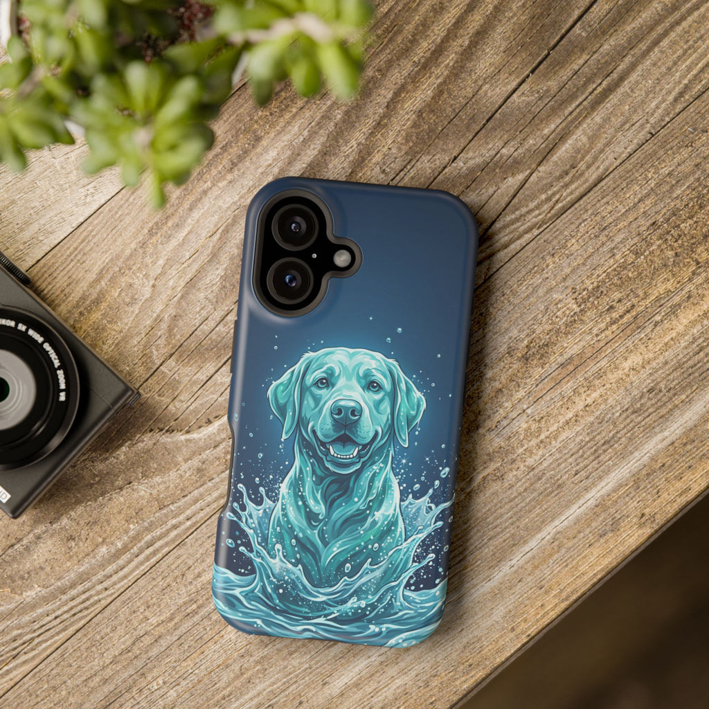 Water Splash Labrador Phone Case — Tough Magnetic Case with Wireless Charging
