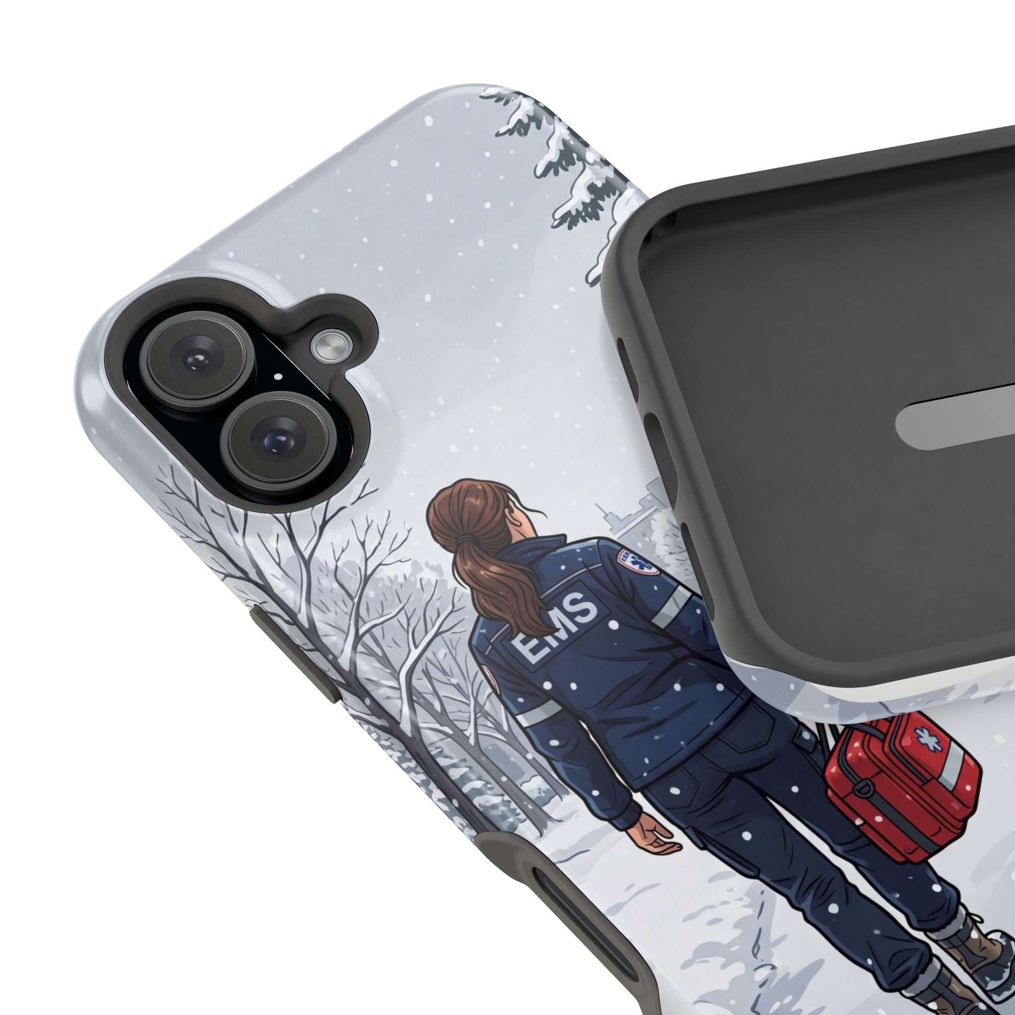 Paramedic/EMT Winter Phone Case — Magnetic Wireless Charging Cover
