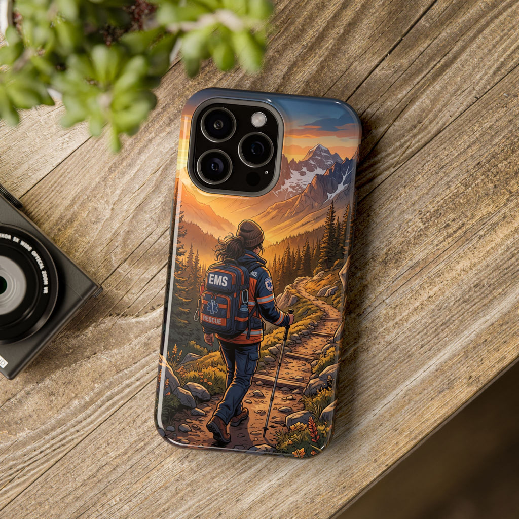 Paramedic/EMT Mountain Phone Case — Magnetic Wireless Charging Cover
