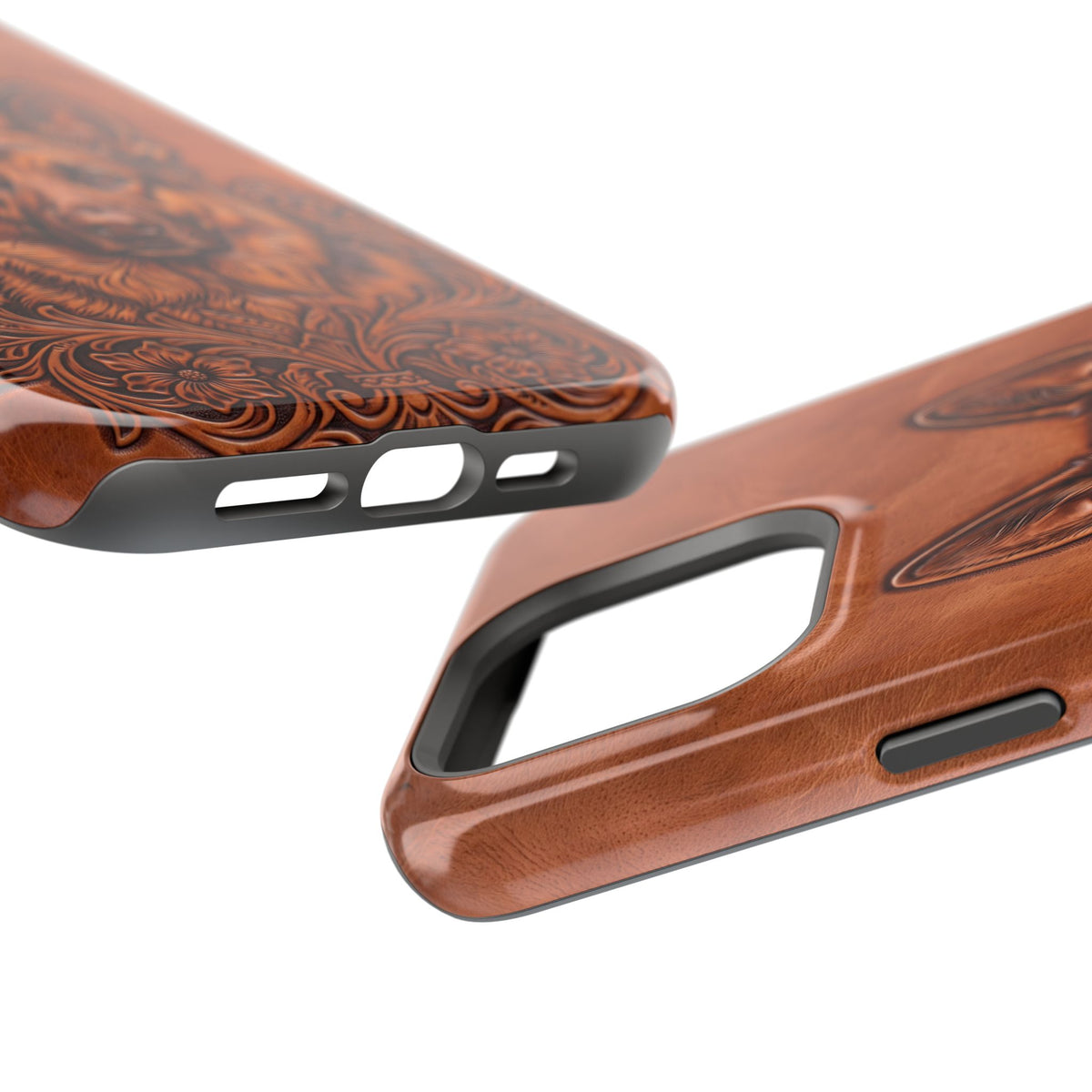 German Shepherd Phone Case | Western Tooled Art — Tough Magnetic Case with Wireless Charging