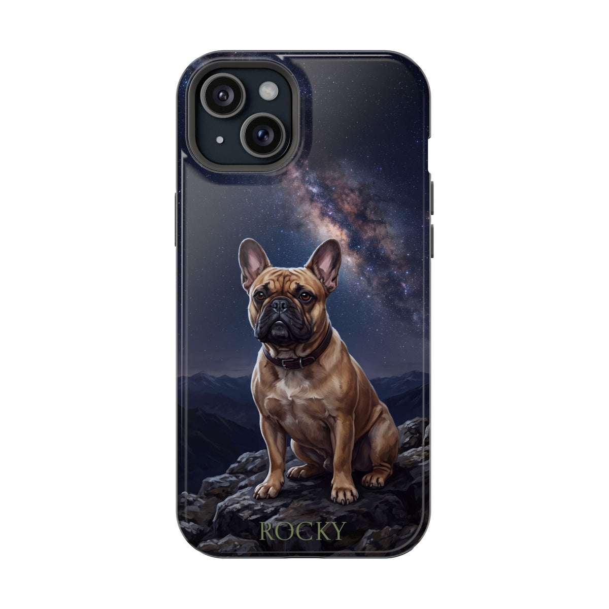Personalized French Bulldog Starry Night Sky Phone Case — Wireless Charging Cover