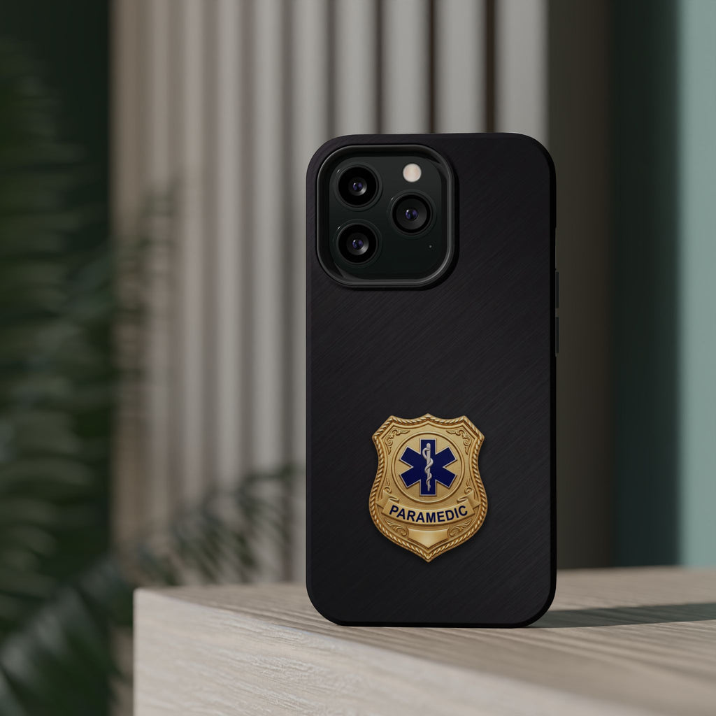 Gold Paramedic Badge Phone Case — Magnetic Wireless Charging Cover