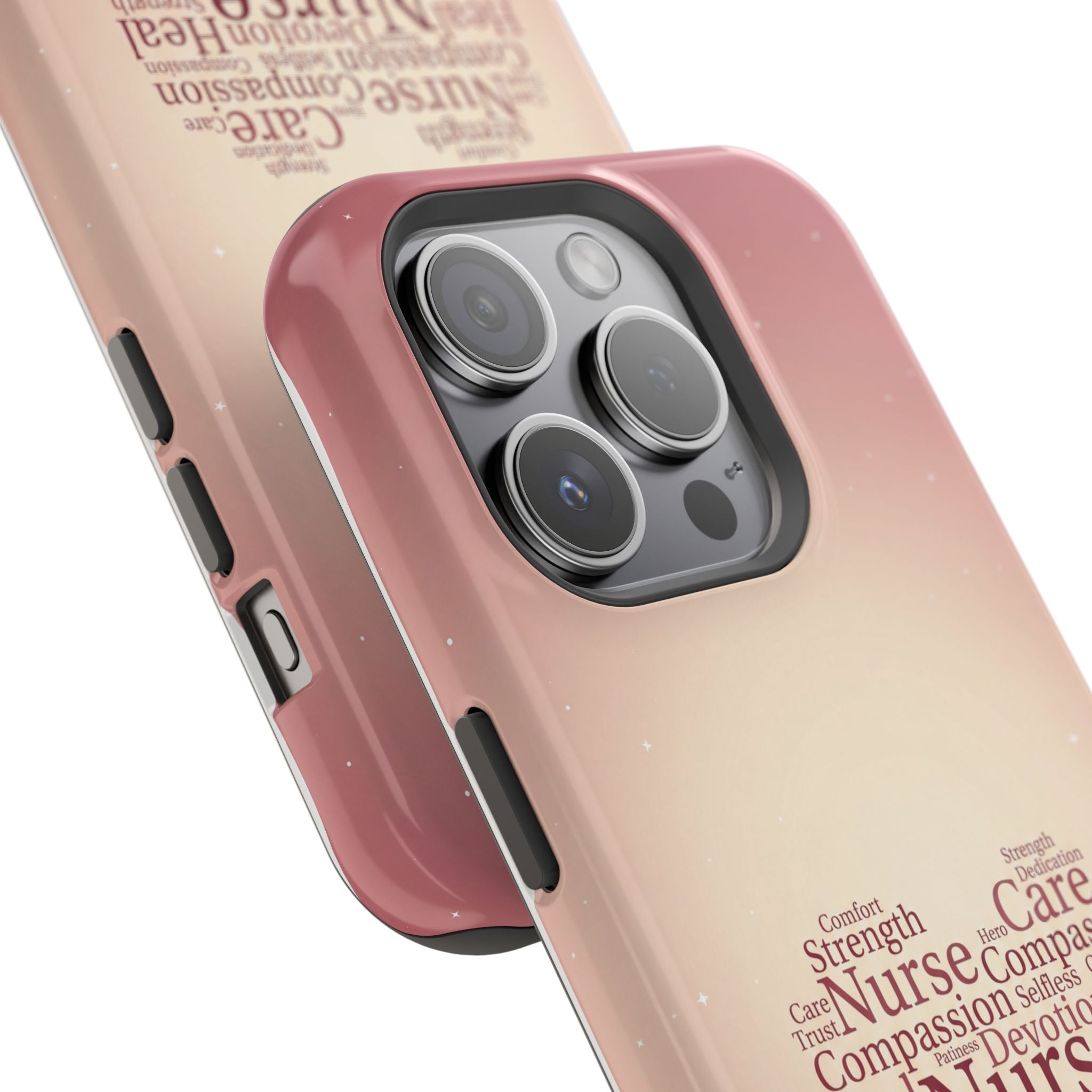 Nurse Heart Word Art Phone Case — Impact-Resistant Wireless Charging Cover