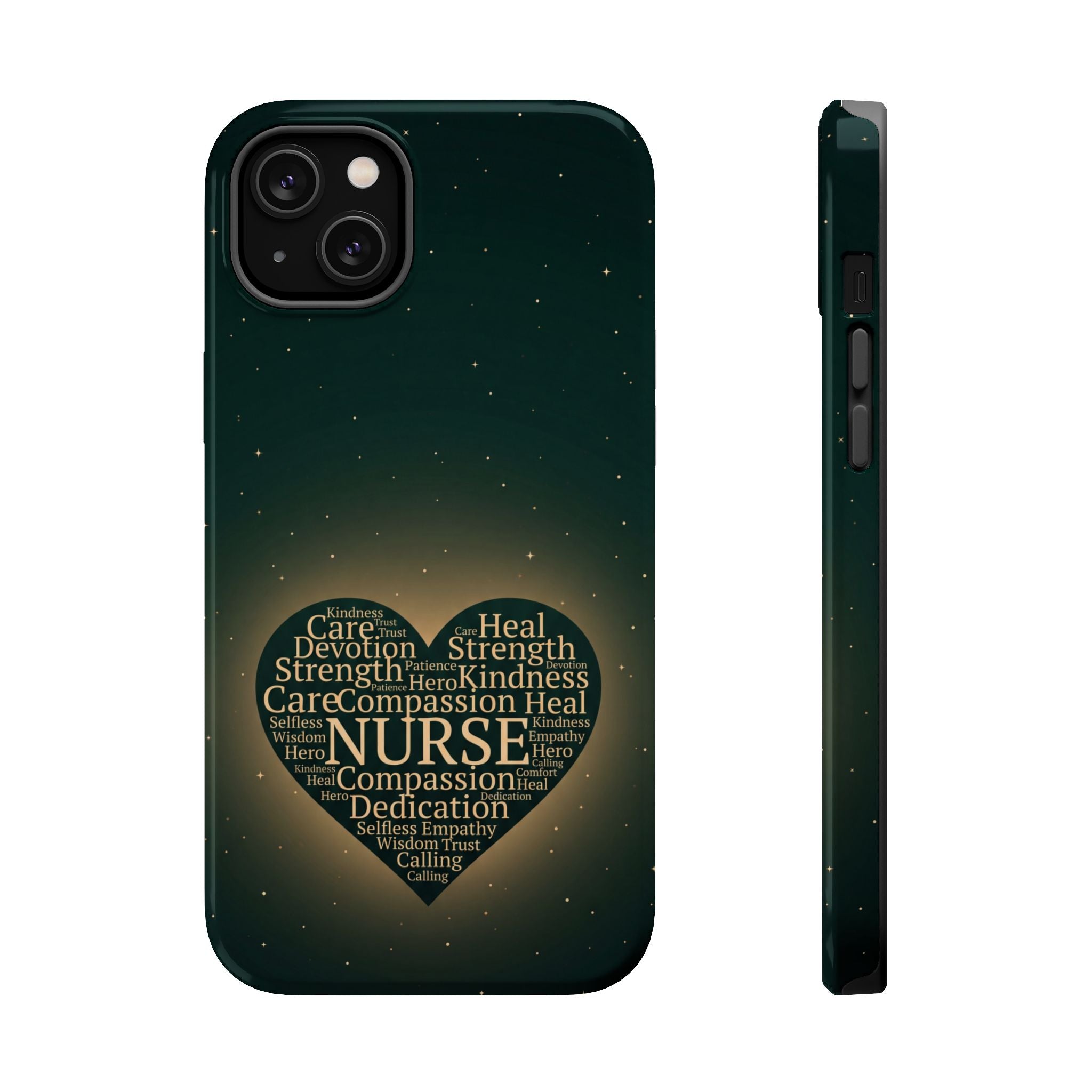 Nurse Heart Word and Art Phone Case — Impact-Resistant Wireless Charging Cover